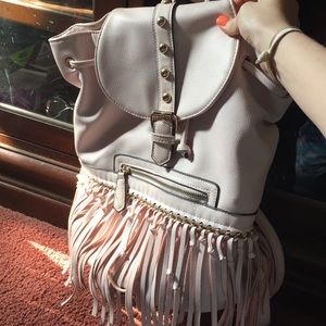 Baby Pink Tassle backpack